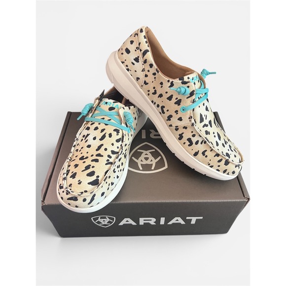 Ariat Shoes - Ariat Hilo Women 10 Washed Animal Print Canvas Slip On Loafers Turquoise